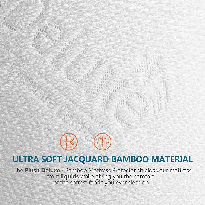 PlushDeluxe Premium Viscose Mattress Protector – Cal-King Size, Waterproof - Image 2