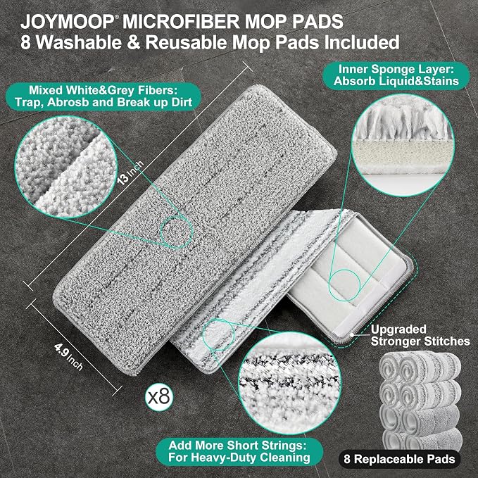 JOYMOOP Mop and Bucket with Wringer Set, Hands Free Flat Floor Mop and Bucket - Image 5