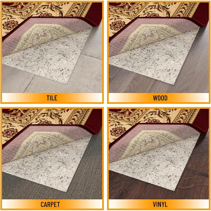 Ottomanson 2' x 7'8" Non-Slip Rug Pad Gripper 1/12 Inch Ultra Thin Dual Surface - Image 4