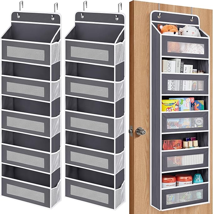 JARLINK 2 Pack Over The Door Organizer, 5 Shelf Door Hanging Organizer by JARLINK