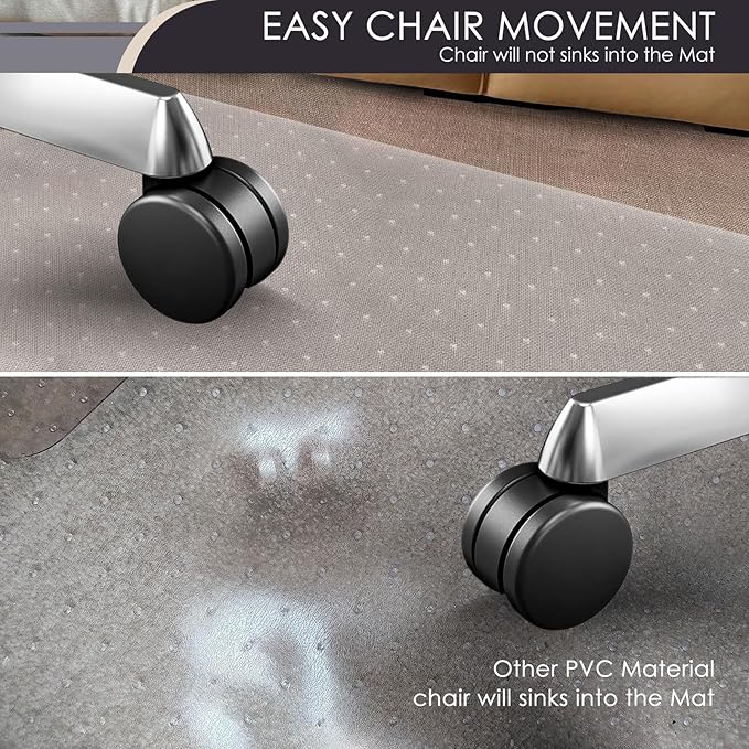 Kuyal Office Chair Mat for Carpet, 32x49 Clear Heavy Duty Computer Chair Mat - Image 3