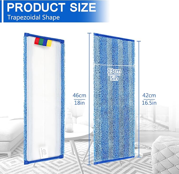 Replacement Microfiber Mop Pad – Universal 17-18" Heavy Duty Reusable Refill – - Image 3