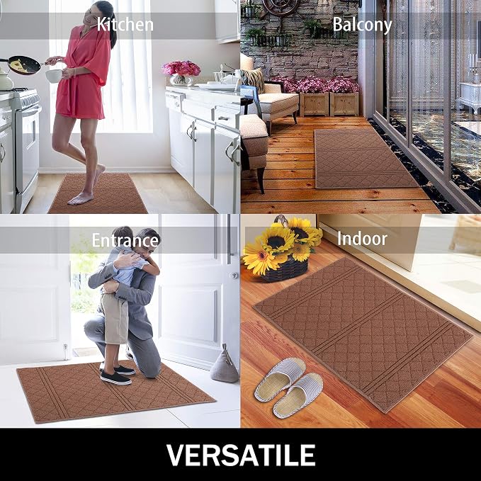 REFETONE Indoor Doormat, Front Back Door Mat 32"x48" Absorbent Rubber Backing - Image 3