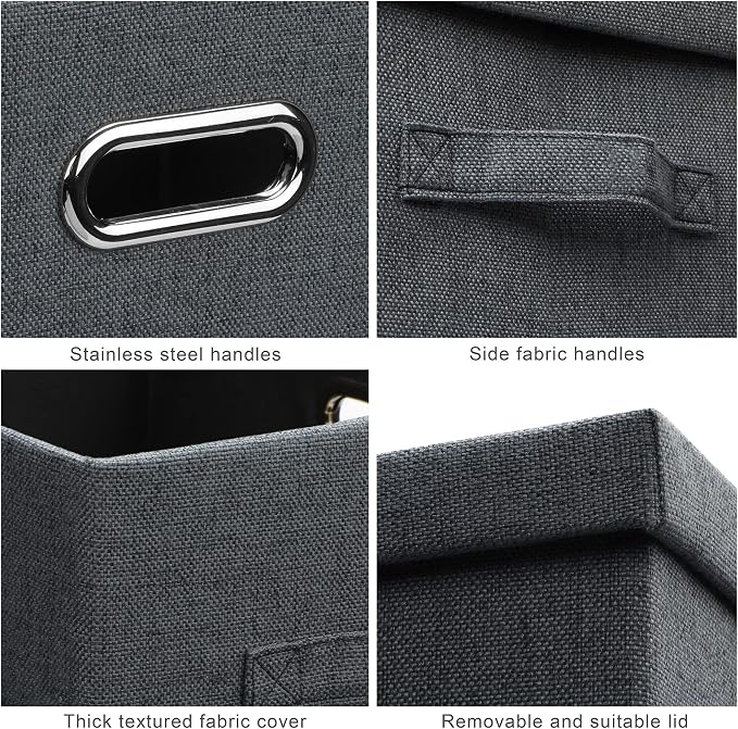 Medium 15" 21 Quart Collapsible Stackable Storage Bins - Image 5