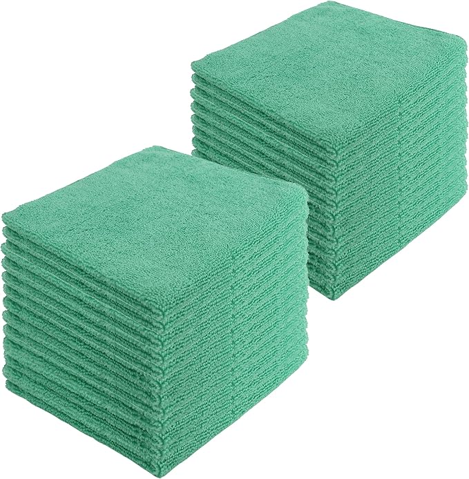 Microfiber Cleaning Cloths, 24 Pack, All-Purpose, Highly Absorbent, Washable by JDHomease