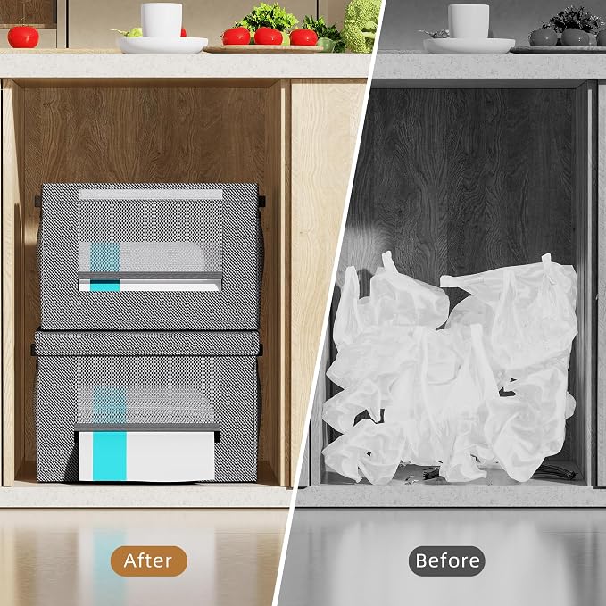 2 Pack Extra Large Trash Bag Holder Dispenser, Oxford Cloth Garbage Bag Storage - Image 4