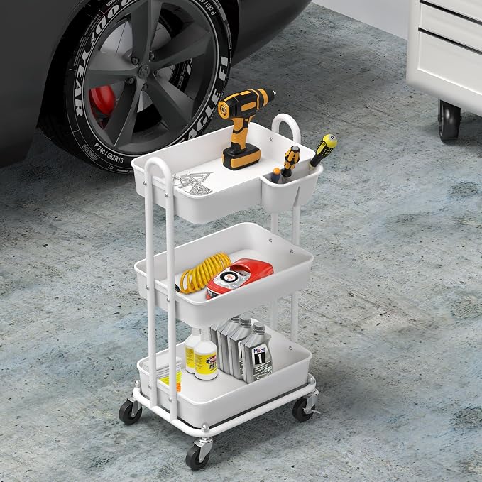 Simple Houseware 3-Tier Multifunctional Rolling Utility Cart - Image 5