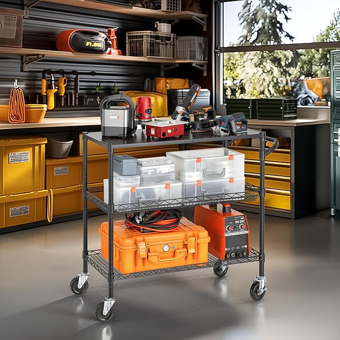 Finnhomy 3 Tier Heavy Duty Commercial Grade Utility Cart - Image 5