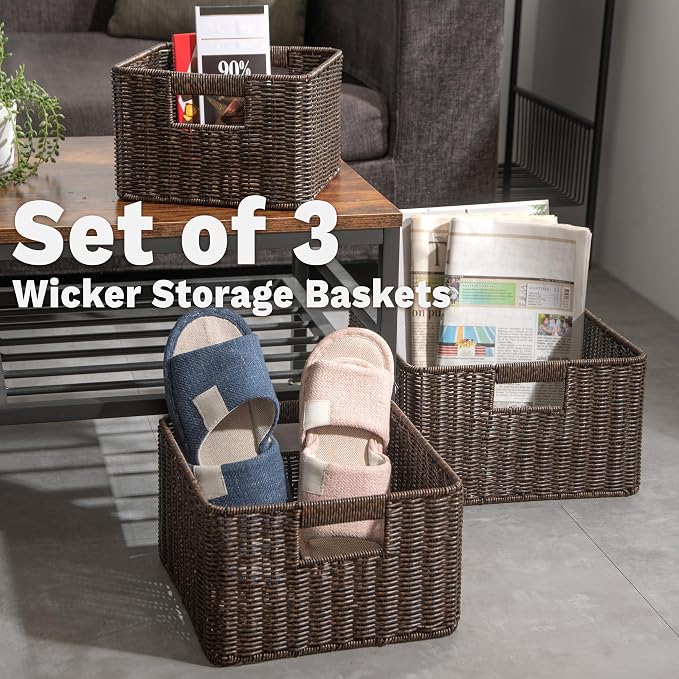 myHomeBody Wicker Storage Basket, Storage Cubes, Woven Baskets - Image 5