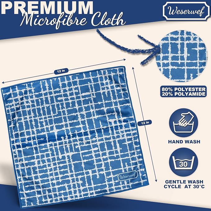 WESERWEF Design Microfiber Glasses Cleaning Cloth – Premium Cleaning Cloth - Image 2