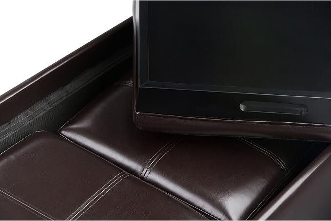 SIMPLIHOME Avalon 35 inch Wide Contemporary Rectangle 5 Pc Storage Ottoman in - Image 6