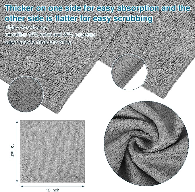 200 Pieces Microfiber Cleaning Cloths Bulk Absorbent Microfiber Towels Reusable - Image 2