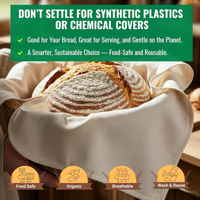 WHITEWRAP Flour Sack Towels for Bread Dough Proofing – 100% Unbleached Cotton - Image 3