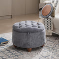 24Inch Round Storage Ottoman by WUTUTUEE