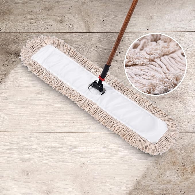 Matthew Cleaning 24'' Cotton Dust Mop Refill Washable Thick Tufted Replacement - Image 8