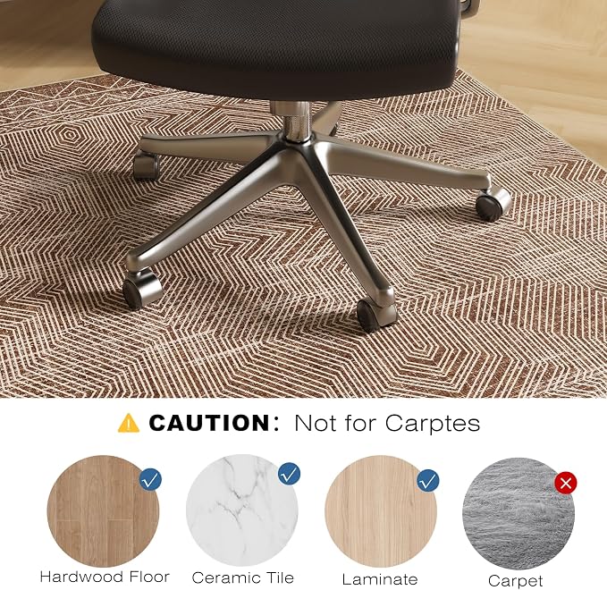 Office Chair Mat for Hardwood & Tile Floor, Anti-Slip Under Desk Rug Floor - Image 5