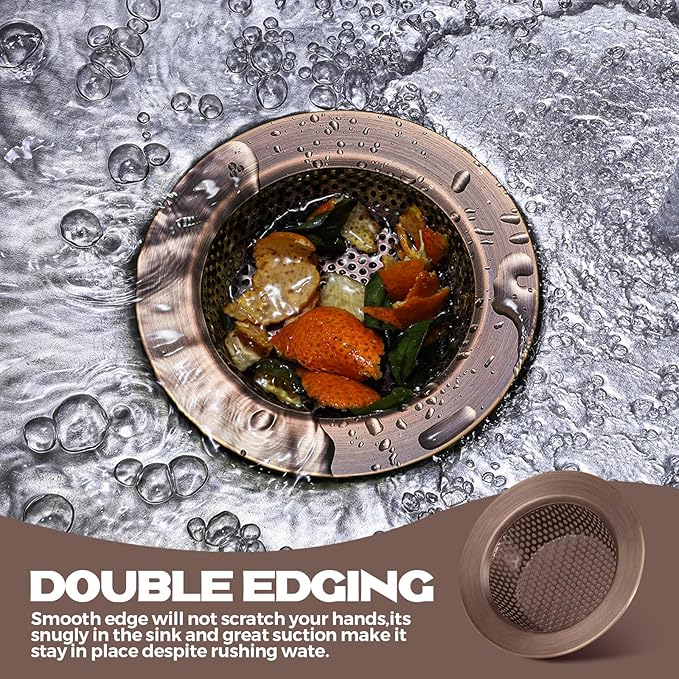 Retisee 2 Pcs Sink Strainer Stainless Steel Kitchen Sink Drain Strainer Basket - Image 3