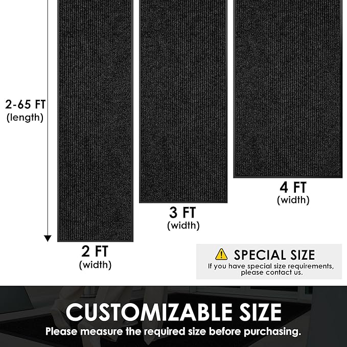 4′ x 39′ Front Door Mat Indoor Outdoor Entrance, Commercial Floor Mat Heavy - Image 2