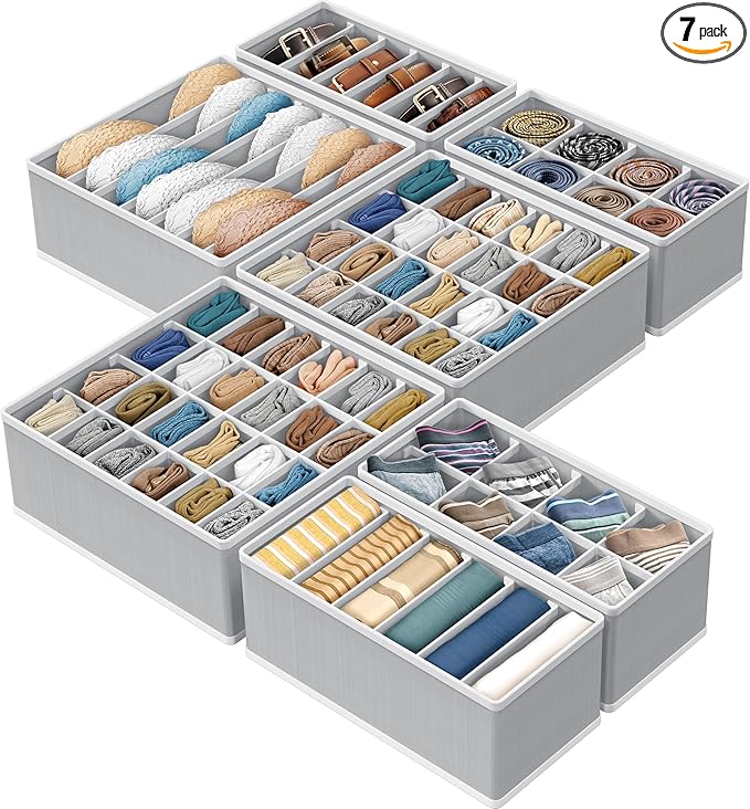 SIMPLE HOUSEWARE Closet Underwear Organizer Drawer Divider Assorted 7 Pieces by SimpleHouseware