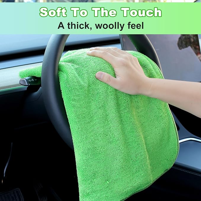 JOYMOOP Microfiber Towels for Cars, 2 Pack 35.4" x 23.6" Car Drying Towel - Image 5
