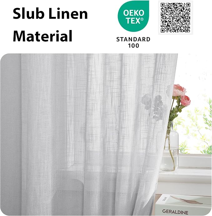 NICETOWN Side Door Curtains for Small Window, Rod Pocket French Window Curtains - Image 3