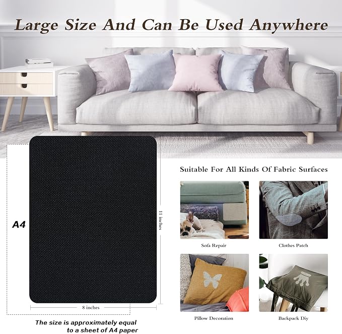 Coarse Linen Repair Patches, Self-Adhesive Linen Fabric Patches, 8X11 inch 2 PCS - Image 4