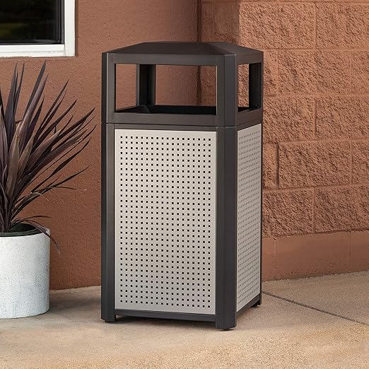 Safco Evos Steel Trash Can, 38 Gallons, Indoor and Outdoor Use, Commercial - Image 7