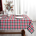 Red Gingham Christmas Plaid Tablecloth by Essifunia
