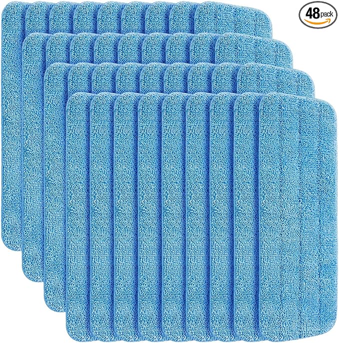 48 Pcs Microfiber Mop Pads Machine Washable Cleaning Flat Mop Head Replacement by Gandeer