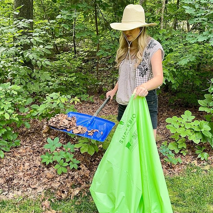SUPERBIO 64 Gallon Compostable Yard Waste Bags, Lawn & Leaf Bags, Heavy Duty - Image 4