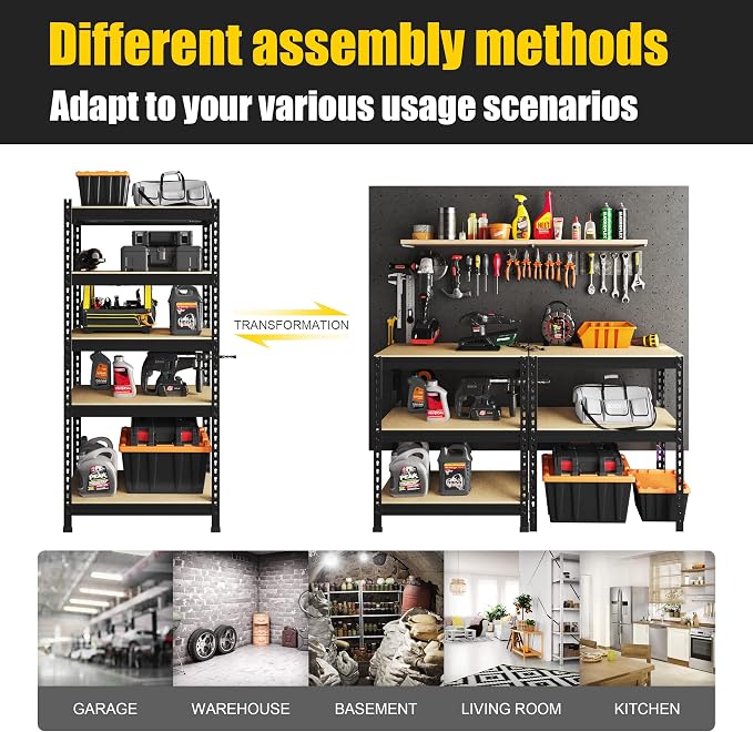 PrimeZone Storage Shelves 2 Pack 5 -Tier Heavy Duty Shelf, 1325 lbs /Pack - Image 7