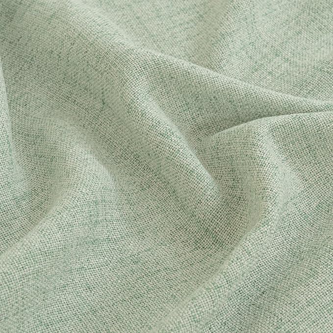 YoungsTex Sage Green Short Linen Curtains 48 Inch Length - Image 8