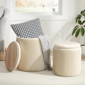 Round Ottoman with Storage Set of 2, Vanity Stool with Storage by RoyalWindsor