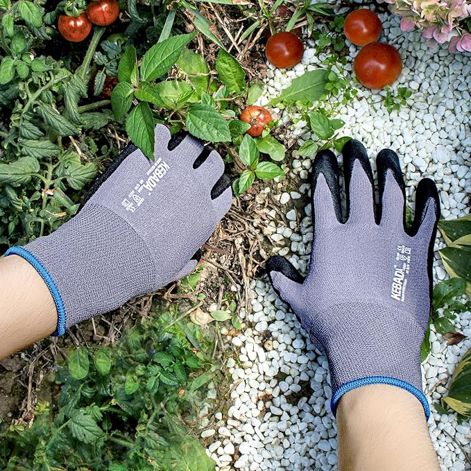 12 Pairs Work Gloves for Men and Women, Nitrile Coated Safety Protective Gloves - Image 5