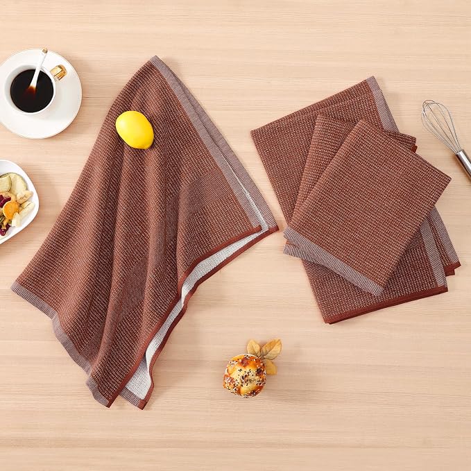 Homaxy Premium Kitchen Towels, Large Cotton Kitchen Hand Towels, Flat and Terry - Image 5