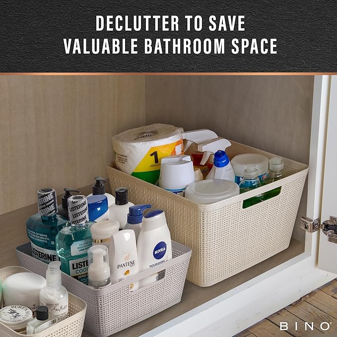 BINO Woven Plastic Basket | Large, Space-Saving Storage, Stylish Design | - Image 6