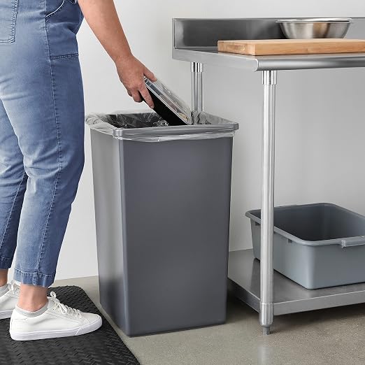 Amazon Basics Square Waste Container Open Top Wastebasket, Plastic Bins - Image 6