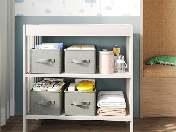 3 Pack Fabric Storage Bins for Shelves | 14.75x10.25x8.25 in Storage Baskets | - Image 7