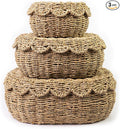 KOLWOVEN Set of 3 Wicker Storage Baskets by KOLWOVEN