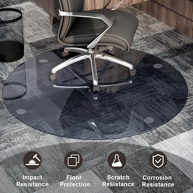 GLSLAND Round Tempered Glass Floor Mat - Image 4