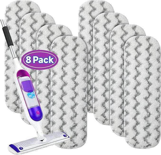 8 Pack Reusable Mop Replacement Pads Compatible by Ashsajkd