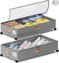 Under Bed Storage with Wheels, XXL 65L Under the bed storage Organizer Bins by Unknown