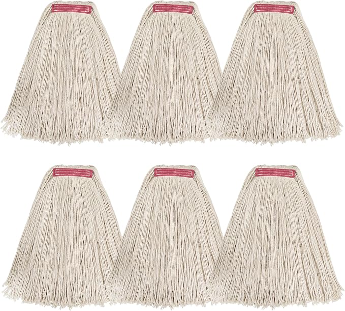 Matthew Cleaning 24oz 6Pack Cotton Floor Mop, Looped-Open String Heavy Duty by MATTHEWCLEANINGPRODUCTS