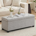 43’’ Storage Ottoman Bench, Linen Entryway Benches Load up to 660 Lb, Modern by Mangodan