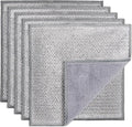 2 in 1 Stainless Steel Scrubber & Microfiber Cleaning Cloth, 5 Pack Towel & by PIPUHA