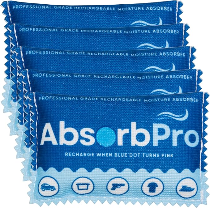 Rechargeable Dehumidifier Bag 5-Pack - 100g Reusable Moisture Absorbers - by AbsorbPro