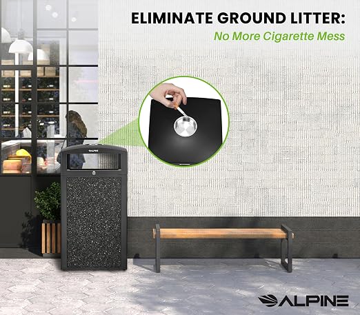 Alpine Outdoor Commercial Trash Can - Image 5