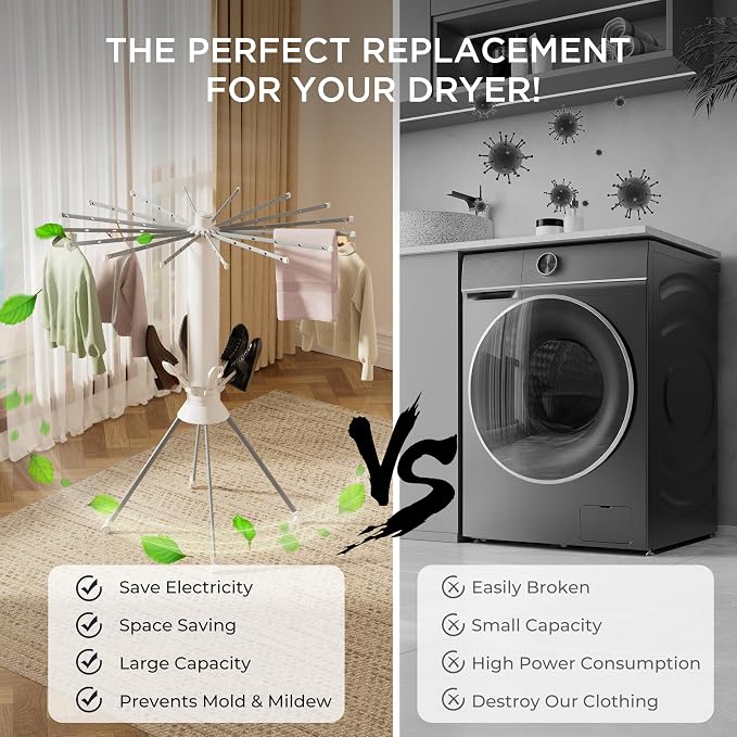 Clothes Drying Rack Foldable, Portable 4-Legged Laundry Drying Racks, Shoe - Image 6