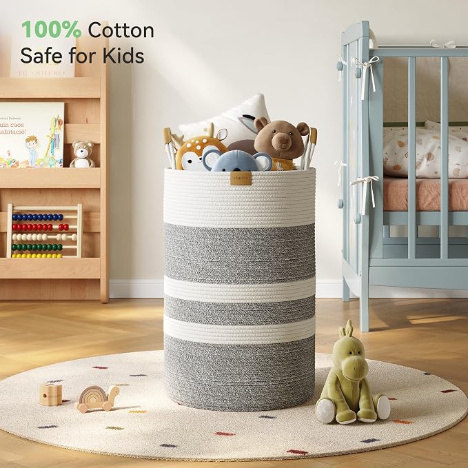 75L Striped Laundry Hamper - Image 3
