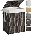 SONGMICS Laundry Hamper with Lid, 23.8 Gallon Synthetic Rattan Clothes Laundry by SONGMICSbySONGMICSHOME